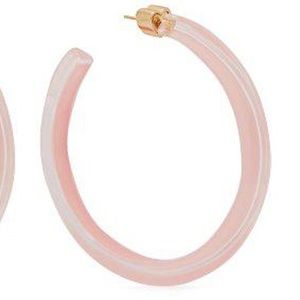 Alison Lou medium jelly Loucite hoops pink NWT